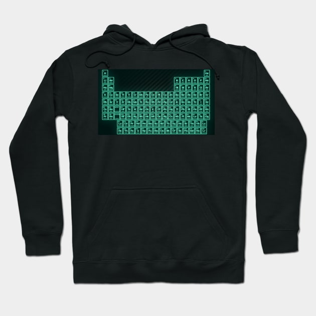 Tritium Green Glowing Tube Periodic Table Hoodie by sciencenotes